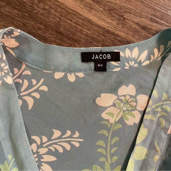 Vintage Jacob blouse 100% Silk faux wrap style - Picture 2 of 9